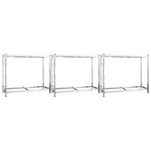 vidaXL Stovai padangoms, 3vnt., sidabriniai, 110x40x110cm, plienas