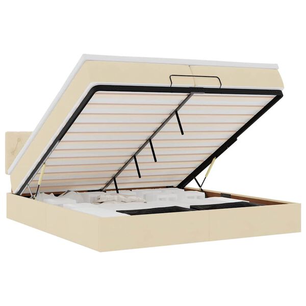 vidaXL Osmanų lova su čiužinio kremu 200x200 cm audiniu