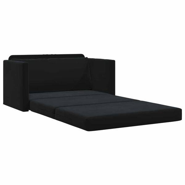 vidaXL Sofa lova 110cm Juoda Aksomas