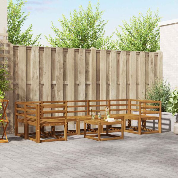 vidaXL Lauko sofos komplektas 8 pcs Natūrali Kietos akacijos mediena