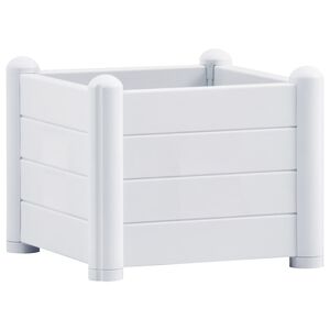 vidaXL Auk&scaron;tas sodo lovelis, baltos spalvos, 43x43x35cm, PP