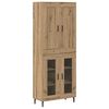 vidaXL Auk&scaron;tas spintelė 2 pcs Amatininkų ąžuolas 69,5 x 34 x 180 cm