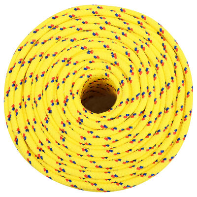 vidaXL Valties virvė, geltonos spalvos, 6mm, 500m, polipropilenas