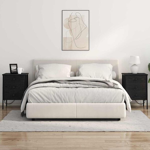 vidaXL &Scaron;alia lovos spintelė 2 pcs Juodas ąžuolas 42 x 41 x 61 cm