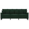 vidaXL Trivietė sofa, tamsiai žalios spalvos, 180cm, aksomas
