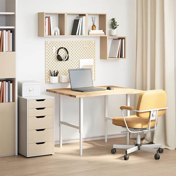 vidaXL Ra&scaron;omojo stalo stalvir&scaron;is, neapdorotas ąžuolo, stačiakampis