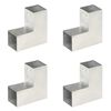 vidaXL Stulpų sujungimai, 4vnt., 81x81mm, metalas, L formos