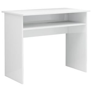 vidaXL Ra&scaron;omasis stalas, baltas, 90x50x74cm, apdirbta mediena, blizgus