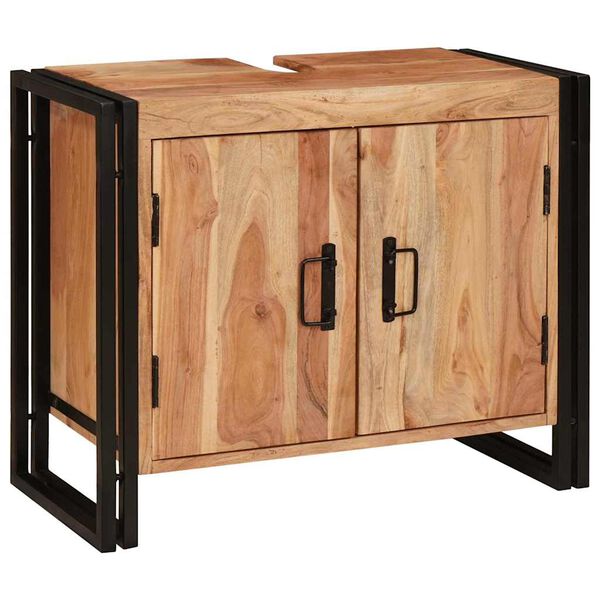 vidaXL Praustuvo spintelė Ruda 71 x 33 x 58 cm Kietos akacijos mediena