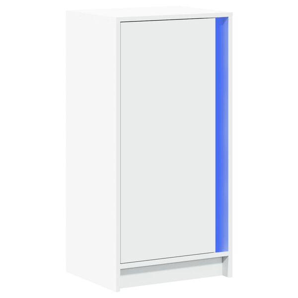 vidaXL Šoninė spintelė su LED, balta, 42,5x34x85cm, apdirbta mediena