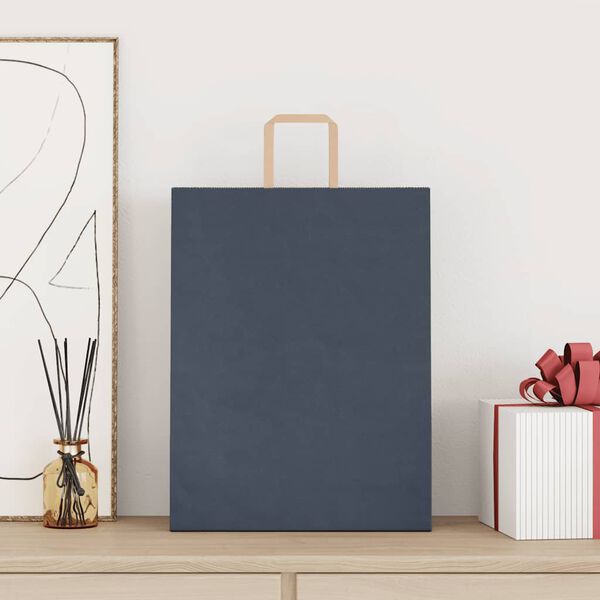 vidaXL Popieriniai mai&scaron;eliai 250vnt. su rankenomis, mėlynas 32x12x42cm