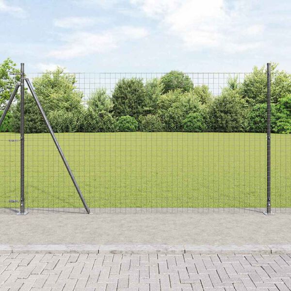 vidaXL Tvorelių stulpai 7 pcs Pilka Ø32mm 170 cm Galvanizuotas plienas