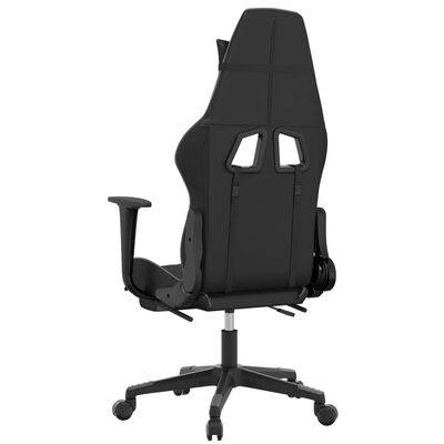 vidaXL Žaidimų kėdė su pakoja, juoda ir pilka, dirbtinė oda