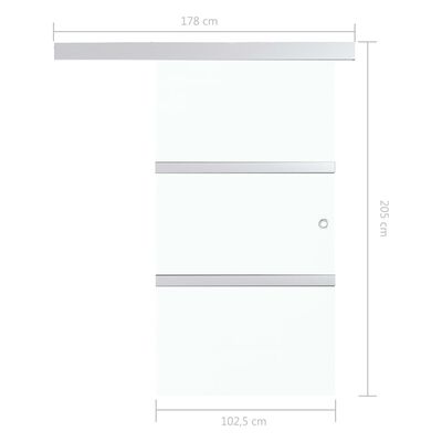 vidaXL Stumdomos durys su stabdikliais, 102,5x205cm, stiklas