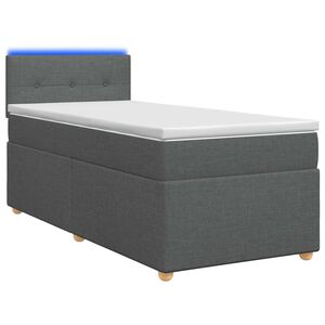 vidaXL Spyruoklinė lova su čiužiniu Tamsiai pilka 80 x 200 cm Audinys