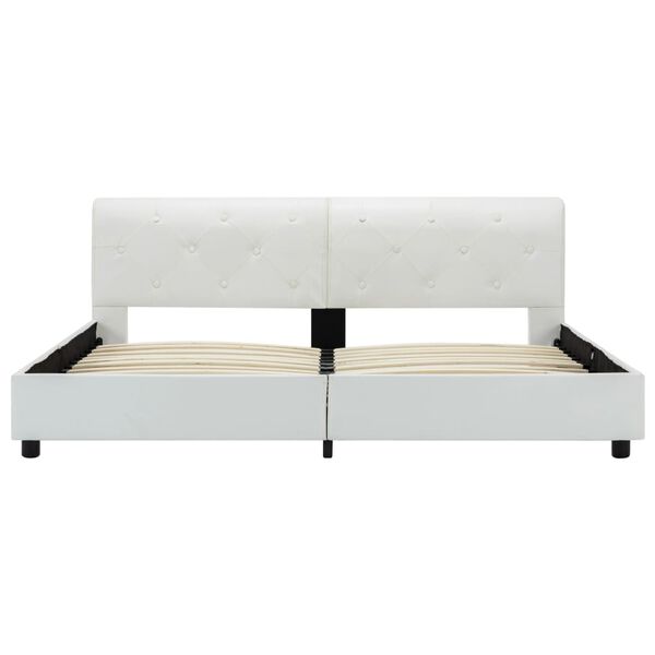 vidaXL Lovos rėmas, baltas, 160x200cm, dirbtinė oda