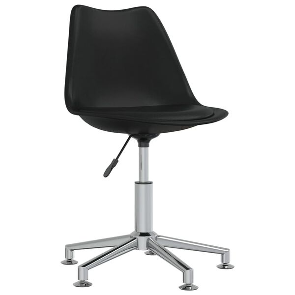 vidaXL Pasukama valgomojo kėdė, juodos spalvos, dirbtinė oda (338312)