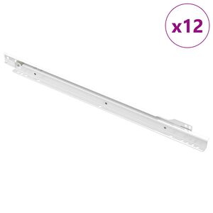 vidaXL Stalčių bėgis 12 pcs Balta 450 mm Plienas