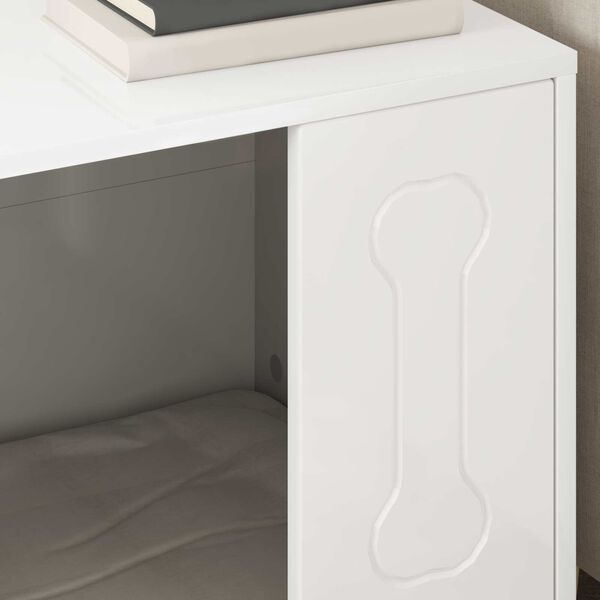 vidaXL &Scaron;unų būda Blizgus baltas 44 x 42 x 49 cm Apdirbta mediena