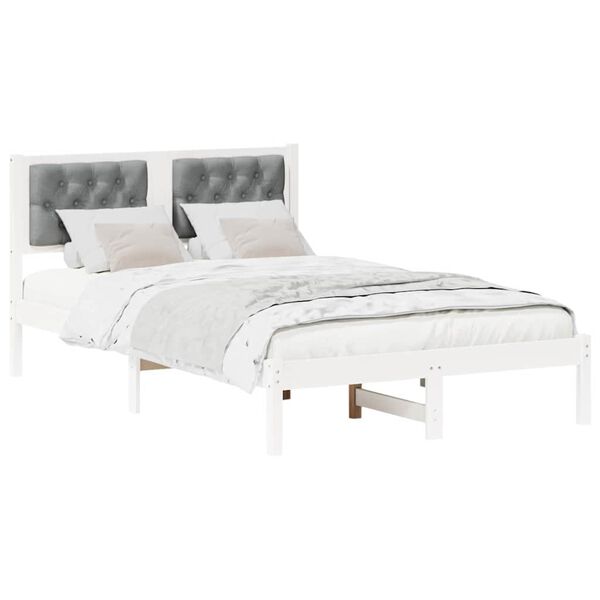 vidaXL Lovos rėmas &Scaron;viesiai pilka 120 x 200 cm Kietos pu&scaron;ies mediena