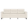 vidaXL Trivietė sofa, kreminės spalvos, 180cm, dirbtinė oda