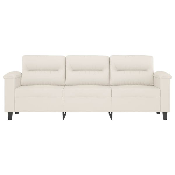 vidaXL Trivietė sofa, kreminės spalvos, 180cm, dirbtinė oda