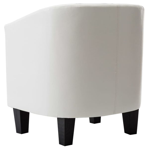 vidaXL Krėslas, baltos spalvos, dirbtinė oda