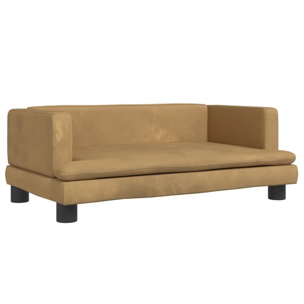vidaXL Vaiki&scaron;ka sofa, rudos spalvos, 80x45x30cm, aksomas