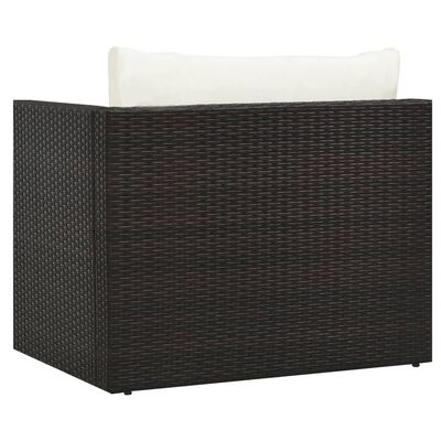 vidaXL Sodo baldų komplektas su pagalvėlėmis, 5d., rudas, poliratanas