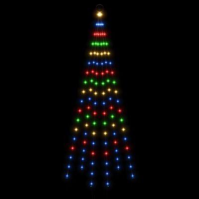vidaXL Kalėdų eglutė ant vėliavos stiebo, 180cm, 108 spalvotos LED