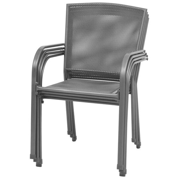 vidaXL Lauko valgomojo baldų komplektas, 5d., antracito sp., plienas