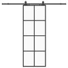 vidaXL Stumdomos durys su įrangos rinkiniu, juodas, 76x205 cm, ESG ir