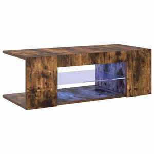 vidaXL TV spintelė su LED ap&scaron;vietimu, dūminio ąžuolo, 90x39x30cm