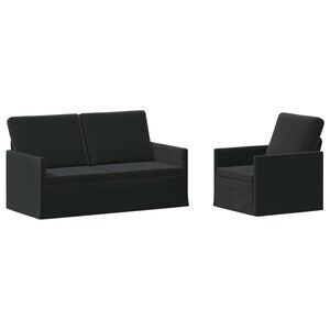 vidaXL Sofos komplektas 2 pcs Juoda Aksomas