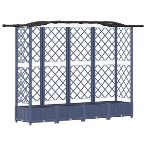 vidaXL Pakeltas lovas su trelėmis ir stogu Pilka 203,5 x 40 x 125 cm