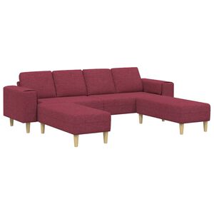 vidaXL Svetainės sofa 3 pcs Vyno raudona Poliesteris