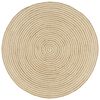 vidaXL Kilimas, baltas, 150cm, džiutas, rankų darbo, spiralės dizainas