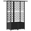 vidaXL Pakeltas lovas su trelėmis ir stogu Juodas 124,5 x 40 x 138 cm