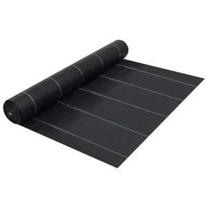 vidaXL Agroplėvelė nuo piktžolių ir &scaron;aknų, juoda, 1x10m, PP