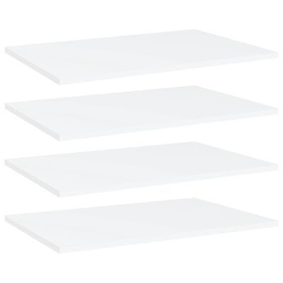 vidaXL Knygų lentynos plokštės, 4vnt., baltos, 60x40x1,5cm, MDP