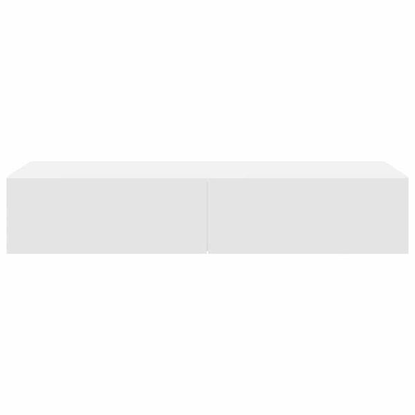 vidaXL Sieninė lentyna su stalčiais, baltos, 100x36x19cm