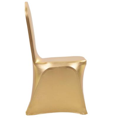 vidaXL Įtempiami kėdžių užvalkalai, 25vnt., auksinės spalvos