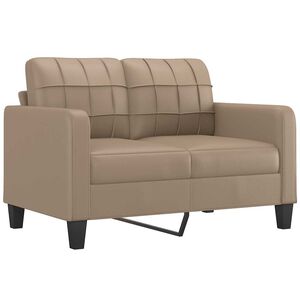 vidaXL Dvivietė sofa, kapučino spalvos, 120cm, dirbtinė oda