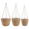 vidaXL Jūros žolės augalų krep&scaron;iai 3 pcs Natūrali &Oslash;26 x 19 cm