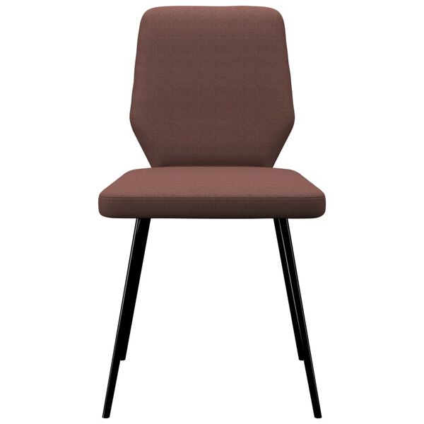 vidaXL Valgomojo kėdės, 2vnt., rudos spalvos, audinys