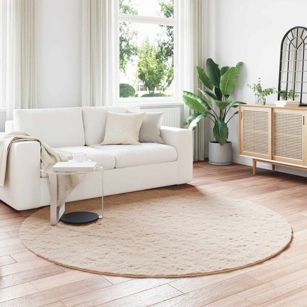 vidaXL Dirbtinio triu&scaron;io kailio kilimas Olite Taupe &Oslash; 200 cm