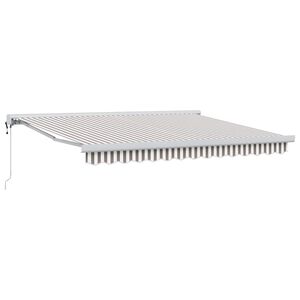 vidaXL I&scaron;traukiama markizė &Scaron;viesiai pilka ir balta. 350 x 250 cm