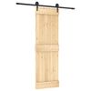 vidaXL Slankios durys 70 x 210 cm Natūrali ir juoda