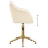 vidaXL Pasukamos valgomojo kėdės, 2vnt., kreminės spalvos, aksomas