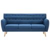 vidaXL Trivietė sofa, audinio apmušalas, 172x70x82cm, mėlyna
